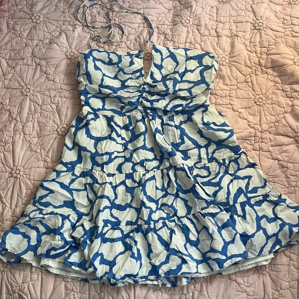 Day + Moon Blue and White Mini Dress